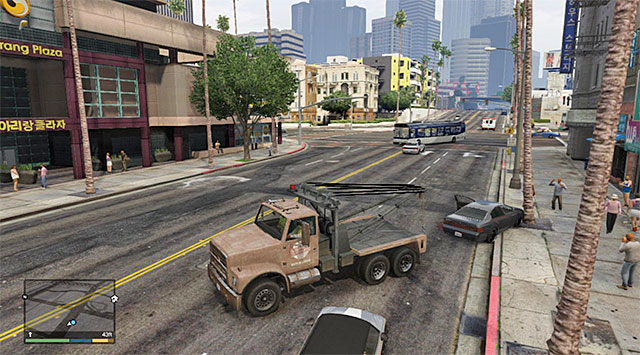 Since the car bumped into a tree, you need to hook its rear - Pulling One Last Favor - Strangers and Freaks missions - Grand Theft Auto V - Game Guide and Walkthrough