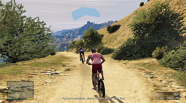During the race, avoid collisions with Mary Ann's bike - Exercising Demons - Trevor - Strangers and Freaks missions - Grand Theft Auto V - Game Guide and Walkthrough