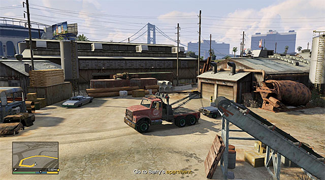Park the towtruck right in front of the wreckage and lower the crane - Grass Roots - The Drag - Strangers and Freaks missions - Grand Theft Auto V - Game Guide and Walkthrough