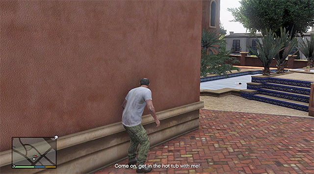 Run around the house from the right, now, jump over the two other walls - Vinewood Souvenirs - Tyler - Strangers and Freaks missions - Grand Theft Auto V - Game Guide and Walkthrough