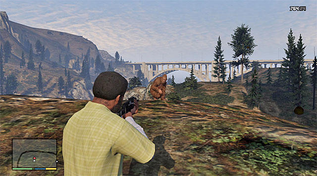 The chase ends either after you shoot the best on the head (which is not an easy task) or at the cliff shown in the above screenshot - The Last One - Strangers and Freaks missions - Grand Theft Auto V - Game Guide and Walkthrough