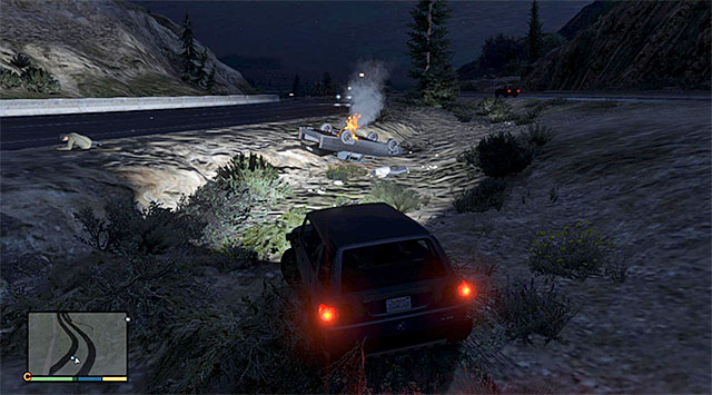 The blazing wreckage - Crash rescue - Random events - Grand Theft Auto V - Game Guide and Walkthrough