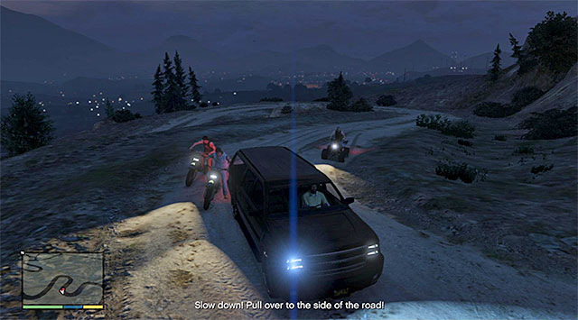 Keep slamming into the ATVs and the motorcycles, or conduct fire - Border patrol (1-3) - Random events - Grand Theft Auto V - Game Guide and Walkthrough