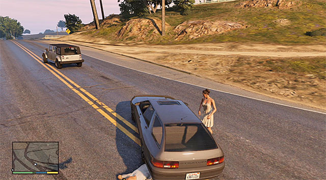 You need to park near the bride and wait for her to get into the car - Hitchhiker - 4 - Random events - Grand Theft Auto V - Game Guide and Walkthrough