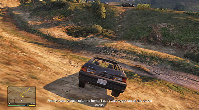 You can easily lose the groom's car by riding over the wilderness - Hitchhiker - 4 - Random events - Grand Theft Auto V - Game Guide and Walkthrough