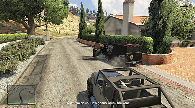 Target the tires of the van that you are chasing - Snatched - Random events - Grand Theft Auto V - Game Guide and Walkthrough