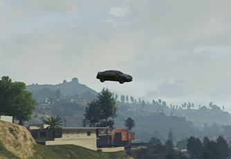 Another station ...nearby tree. - Stunt Jumps - Challenges - Grand Theft Auto V - Game Guide and Walkthrough
