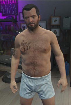 Michael decides to immortalize his love to whisky. - Tattoo Parlors - Shopping - Grand Theft Auto V - Game Guide and Walkthrough