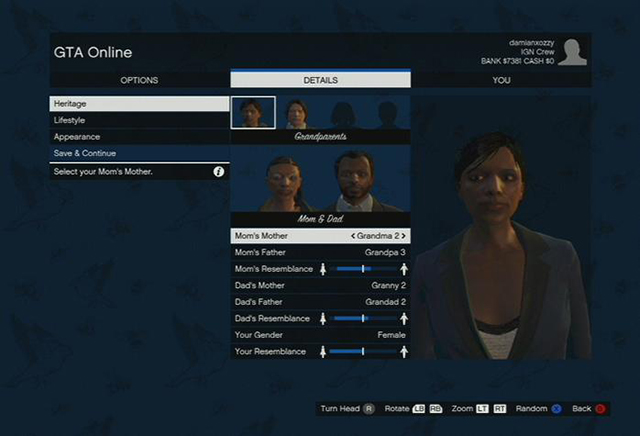 Choose the looks of your parents and grandparents - Character creation - Grand Theft Auto V - Game Guide and Walkthrough