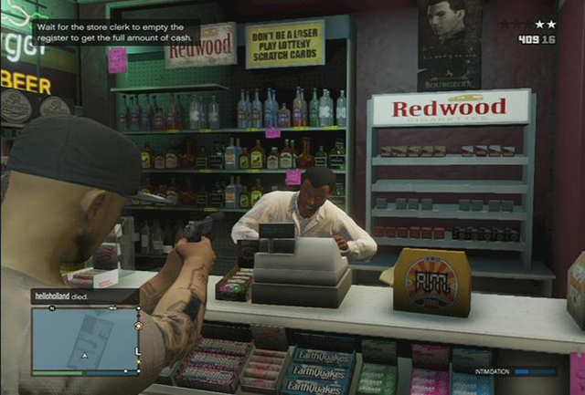 You need to keep a bead on the shop assistant, so he gave you all the money - Money - Grand Theft Auto V - Game Guide and Walkthrough
