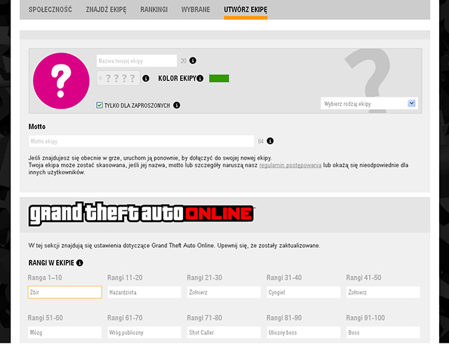 Type in your crews data on the website - Creating your own crew - Crews - Grand Theft Auto V - Game Guide and Walkthrough