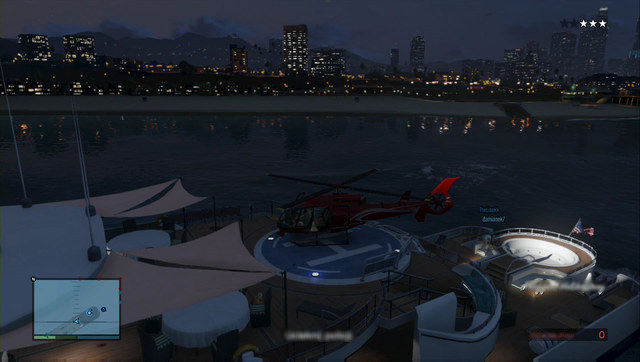 Landing the chopper on the yacht requires lots of precision - Heist 4: Series A: Funding - Heists (DLC) - Grand Theft Auto V - Game Guide and Walkthrough