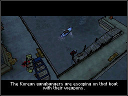 Go to the docks and force your way through the enemy host in a way similar to this in the cemetery mission - Main Missions 41-50 - Missions - Grand Theft Auto: Chinatown Wars - Game Guide and Walkthrough