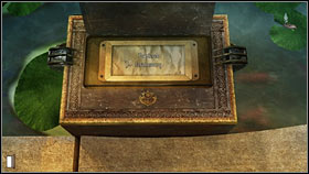 Examine the Black Box in the fountain (on the right - 2 points) - Chapter 1 - p. 2 - Walkthrough - Gray Matter - Game Guide and Walkthrough