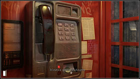 Enter the booth, grab the phone receiver and input Judas, whose name is the solution of the riddle, on the keypad - Chapter 2 - p. 3 - Walkthrough - Gray Matter - Game Guide and Walkthrough