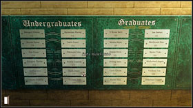 Look at the board above the porter - Chapter 4 - p. 1 - Walkthrough - Gray Matter - Game Guide and Walkthrough