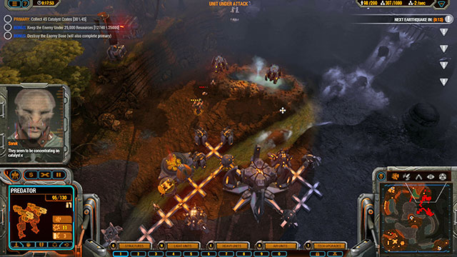You can also infiltrate the enemy base from the South, after you remove the debris [5], or from the east, which requires you to keep to the edge of the map and enter the back of the enemy base carefully [6] - Mission 3 - The Quarry - The Beta campaign - Grey Goo - Game Guide and Walkthrough