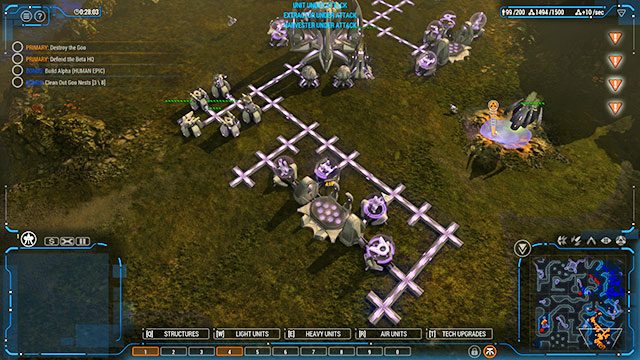 Expand your armies up until you reach the upper limit for units - Mission 10 - The Terminal - Human campaign - Grey Goo - Game Guide and Walkthrough