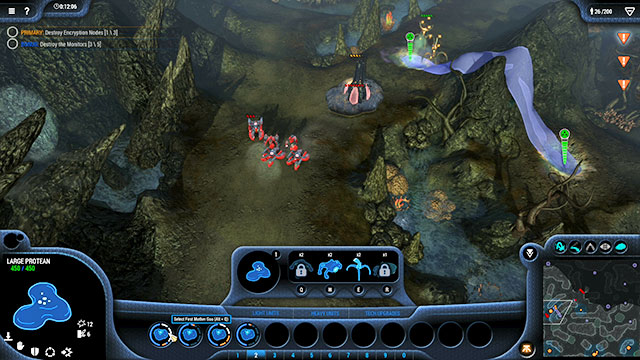 While hunting down the Encryption Nodes seize all of the deposits in the Southern and the central part of the map - Mission 12 - The Shallows - Goo campaign - Grey Goo - Game Guide and Walkthrough