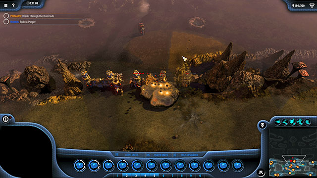 After you cut through fortifications, you will have to destroy the first fortified enemy bases [5][6] - Mission 14 - The Barricade - Goo campaign - Grey Goo - Game Guide and Walkthrough