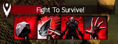 Skill bar of warrior fighting to survive. - Combat - Basics - Guild Wars 2 - Game Guide and Walkthrough
