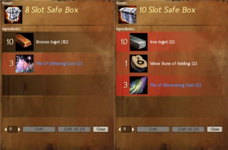 More capacious boxes required materials of better quality. - Professions - Crafting - Guild Wars 2 - Game Guide and Walkthrough