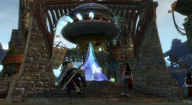In the center of Mystic Plaza in Lion's Arch, you can find a weird construction called the Mystic Forge - Mystic Forge - Crafting - Guild Wars 2 - Game Guide and Walkthrough
