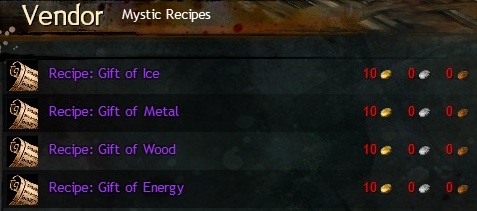 Recipes for particular components may be bough at Miyanis. - Exotic precursor weapon - Crafting - Guild Wars 2 - Game Guide and Walkthrough