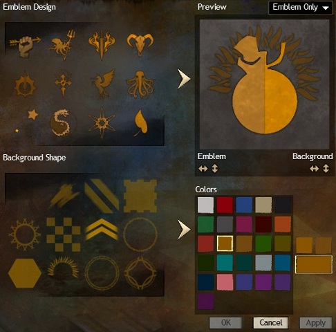 Number of option should please every malcontent. - Emblem - Guilds - Guild Wars 2 - Game Guide and Walkthrough