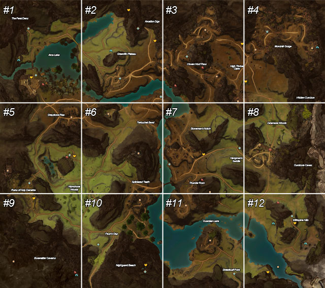 1 - Harathi Hinderlands - Maps - Guild Wars 2 - Game Guide and Walkthrough