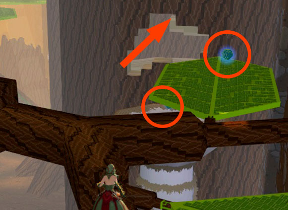 Entrance to the high trunk from the location between checkpoints 1 and 2 - Checkpoint 2-3 - World 1 - Zone 2 (Dark Woods) - Guild Wars 2: Super Adventure Box - Game Guide and Walkthrough