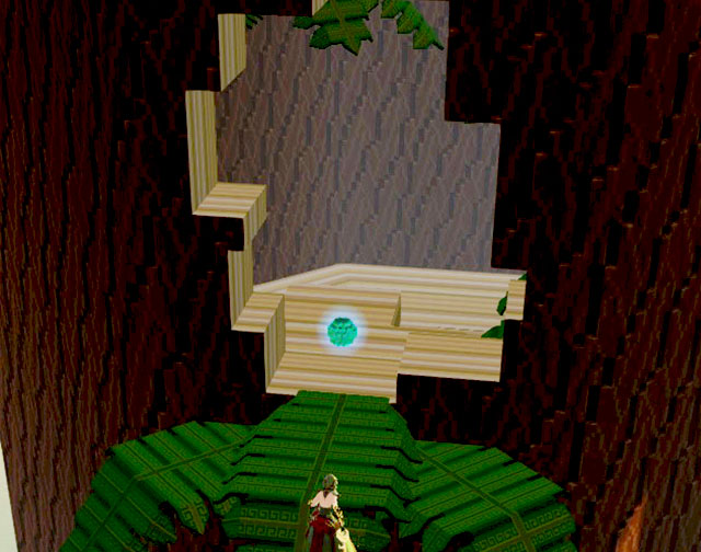 Bauble on leaves before hollow in the tree - Checkpoint 2-3 - World 1 - Zone 2 (Dark Woods) - Guild Wars 2: Super Adventure Box - Game Guide and Walkthrough