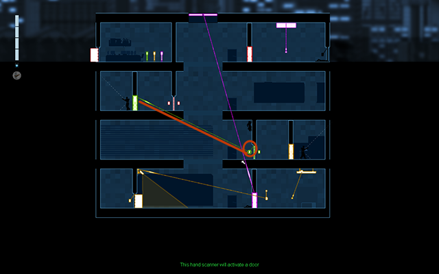 Jump on the floor above and stick to the wall right above the door - #9 - Rooke: The Prototype - Walkthrough - Gunpoint - Game Guide and Walkthrough