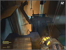 When you reach the end of the corridor, jump to the lower platform (#12) and immediately move to the sloping part of the construction to avoid falling down - Undue Alarm - Walkthrough - Half-Life 2: Episode One - Game Guide and Walkthrough