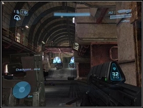 You'll meet a few Drones in the corridor - DO NOT JUMP INTO THE HOLE - Crow's Nest - Walkthrough - Halo 3 - Game Guide and Walkthrough