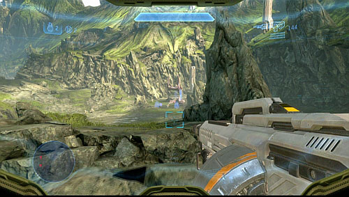 When you ride further the ride side, you see another enemy squad with a cannon - Get to the rallying point - Requiem - Halo 4 - Game Guide and Walkthrough