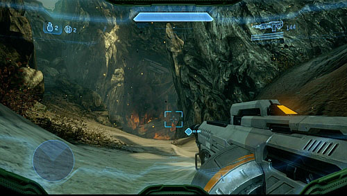 After picking it up, go through a shown crack - Get to the rallying point - Requiem - Halo 4 - Game Guide and Walkthrough