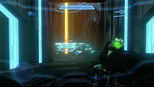Push button shown on the screen to activate a bridge - Reactivation of cartographer - Requiem - Halo 4 - Game Guide and Walkthrough
