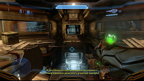 When you get to the room shown on the screen, the floor explodes - Activate the rocket system - Dawn - Halo 4 - Game Guide and Walkthrough