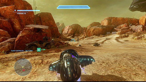 When you drive down, stay close to Warthog shown on the screen - Destroy the second molecular cannon - Reclaimer - Halo 4 - Game Guide and Walkthrough