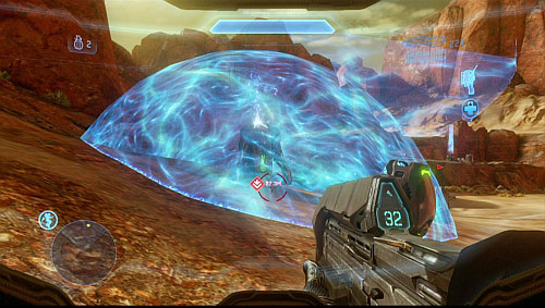 When you cant see more targets, go down - Destroy three field generators - Reclaimer - Halo 4 - Game Guide and Walkthrough