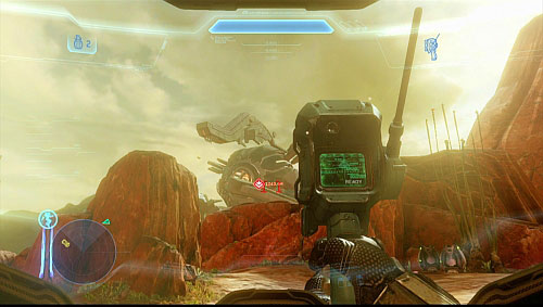 After cleaning the area up, go down - Destroy the first molecular cannon - Reclaimer - Halo 4 - Game Guide and Walkthrough