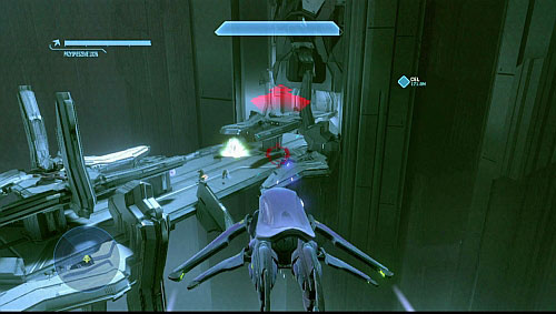 Door to which you head, are defended by two cannons and a group of enemies - Terminal 5 - Shutdown - Halo 4 - Game Guide and Walkthrough