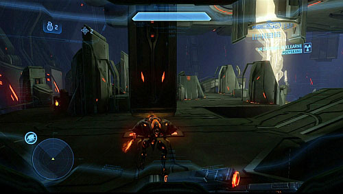 You get to a room, which is an armory - Find the Composer - Midnight - Halo 4 - Game Guide and Walkthrough