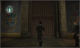 At some moment turn right after Nick [1] and afterwards go through the big door on the left [2] - Nearly Headless Nick and a Potions lesson - Walkthrough - Harry Potter and the Half-Blood Prince - Game Guide and Walkthrough