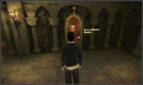 After exiting the classroom and watching a cutscene, head to the corridor on the right [1] - Dueling Club - Walkthrough - Harry Potter and the Half-Blood Prince - Game Guide and Walkthrough