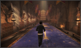 Enter it and approach the big door on the right [1] - Dueling Club - Walkthrough - Harry Potter and the Half-Blood Prince - Game Guide and Walkthrough
