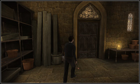 Once there, head right, through the door [1] and then across another passage [2] - Ginny and the Potions Club - Walkthrough - Harry Potter and the Half-Blood Prince - Game Guide and Walkthrough