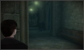 After getting to the 7th floor go through the door [1] and eavesdrop on their conversation [2] - Draco, Snape and Bellatrix - Walkthrough - Harry Potter and the Half-Blood Prince - Game Guide and Walkthrough