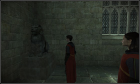 At the bottom of the Clock Tower, in the corner of the room with the pendulum - Stone lions - Harry Potter and the Half-Blood Prince - Game Guide and Walkthrough